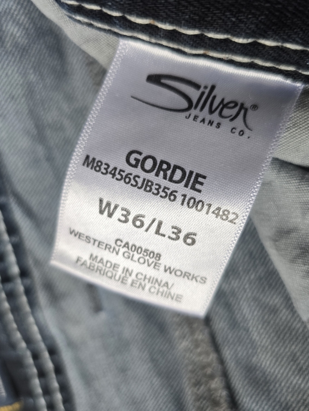 Silver Gordie Loose Fit Straight Leg Dark Wash Denim Jeans Mens 36X36 - Picture 9 of 15